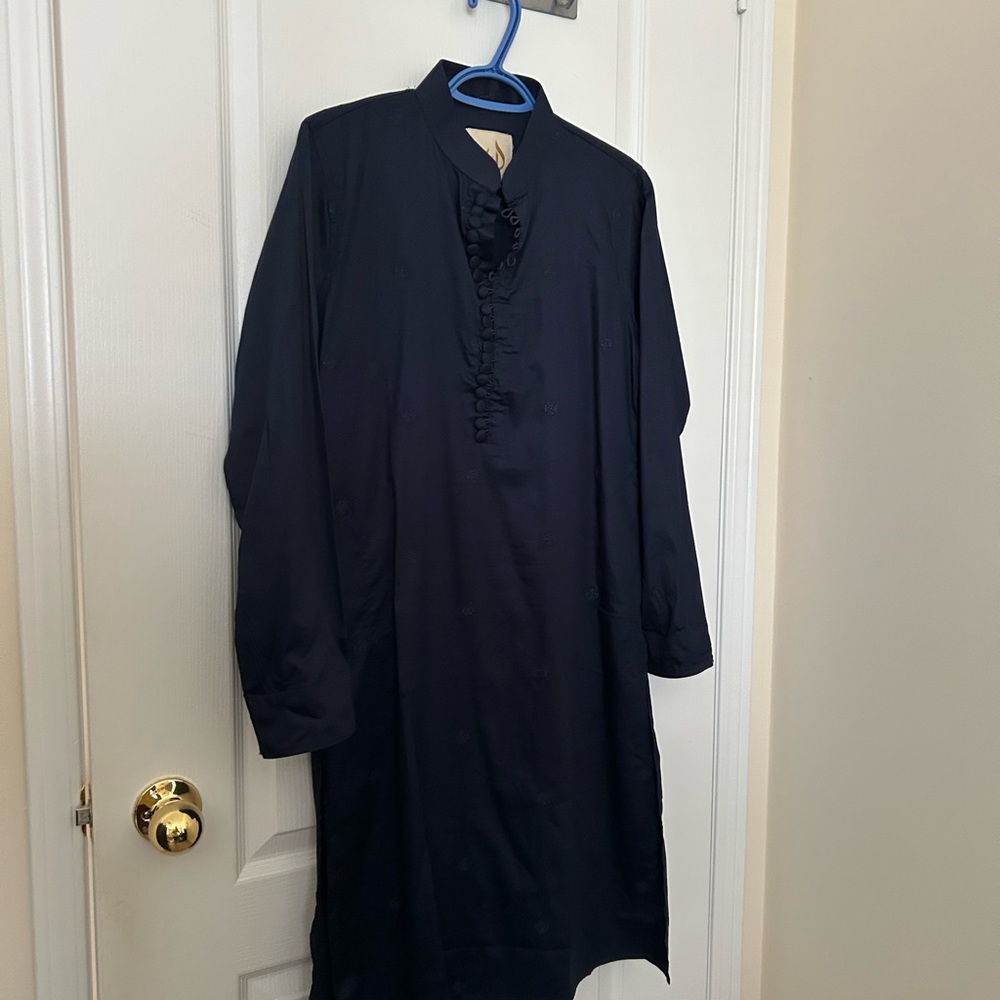 Elegant Midnight Black Men's Kurta